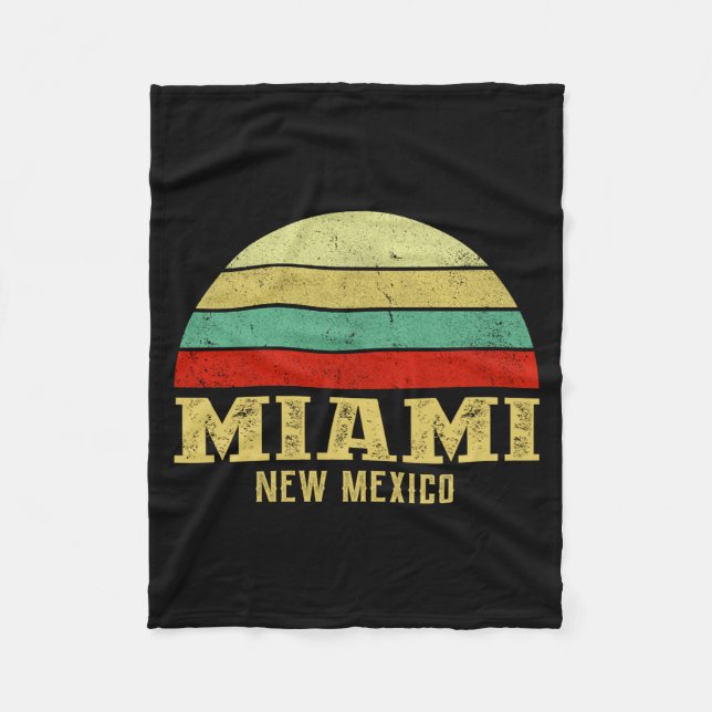 Miami New Mexico Vintage Retro Sunset  Fleece Blanket (Front)