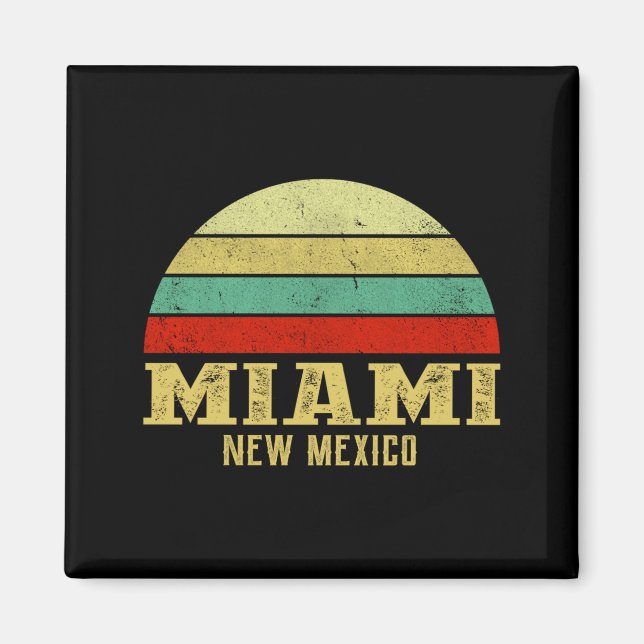 Miami New Mexico Vintage Retro Sunset  Magnet (Front)