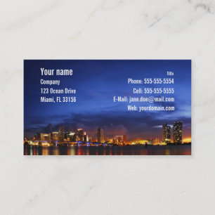 Miami night panorama - Business Card