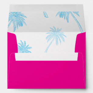 Miami Nights Blue Palm Trees Envelope