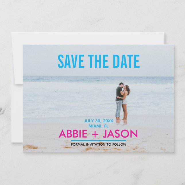 Miami Nights Photo Save The Date (Front)