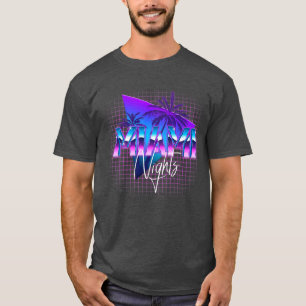Miami Nights Retrowave Outrun Travel Vacation Holi T-Shirt