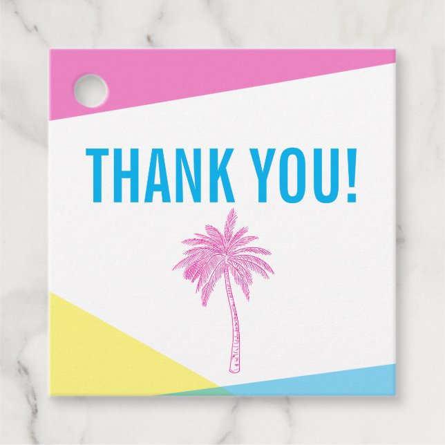 Miami Nights Thank You Favour Tags (Front)