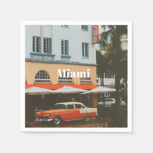 Miami Ocean Drive Travel Souvenir Napkin