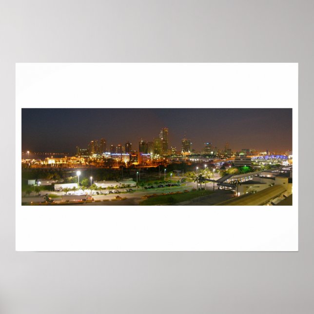 Miami Panoramic Night View Poster (Front)
