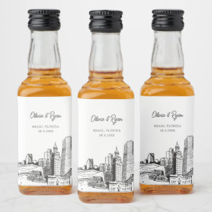 Miami Party Favour Welcome Gift Custom Liquor Bottle Label