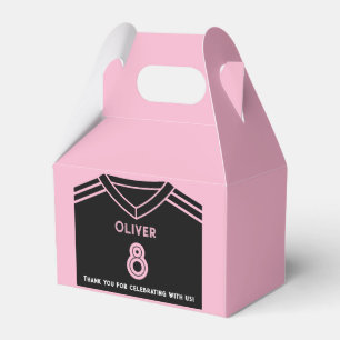 Miami Pink and Black Soccer Party Birthday  Favour Box
