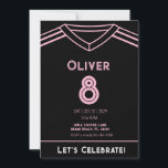 Miami Pink and Black Soccer Party Birthday Invitat Invitation<br><div class="desc">Celebrate in style with this trendy pink Miami soccer party theme!</div>