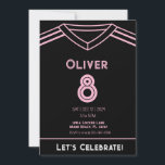 Miami Pink and Black Soccer Party Birthday Invitat Invitation<br><div class="desc">Celebrate in style with this trendy pink Miami soccer party theme!</div>