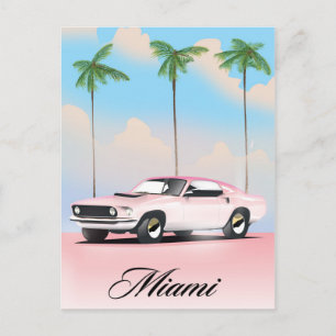 Miami Pink Sunset Postcard