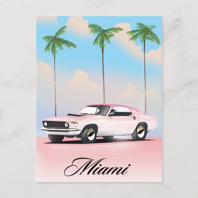 Miami Pink Sunset Postcard (Front)