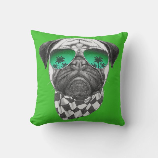 Miami Pug Cushion (Front)