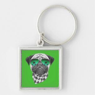 Miami Pug Key Ring