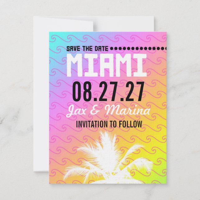 MIAMI Save the Date Linen Paper (Front)