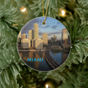 Miami Scenic Christmas Circle Ornament