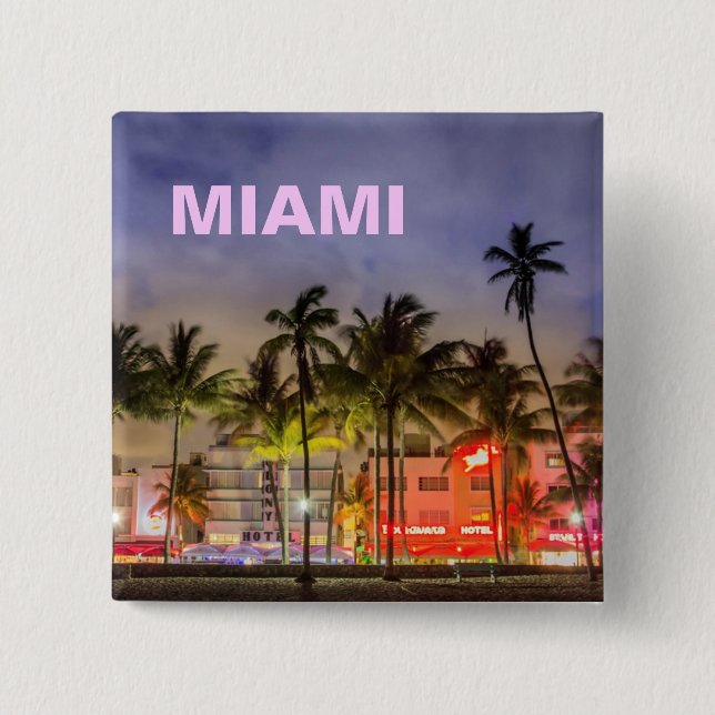 MIAMI SKYLINE 15 CM SQUARE BADGE (Front)