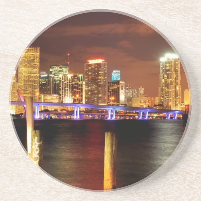 Miami skyline at night, Florida Coaster (Front)