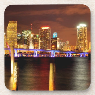 Miami skyline at night, Florida Coaster