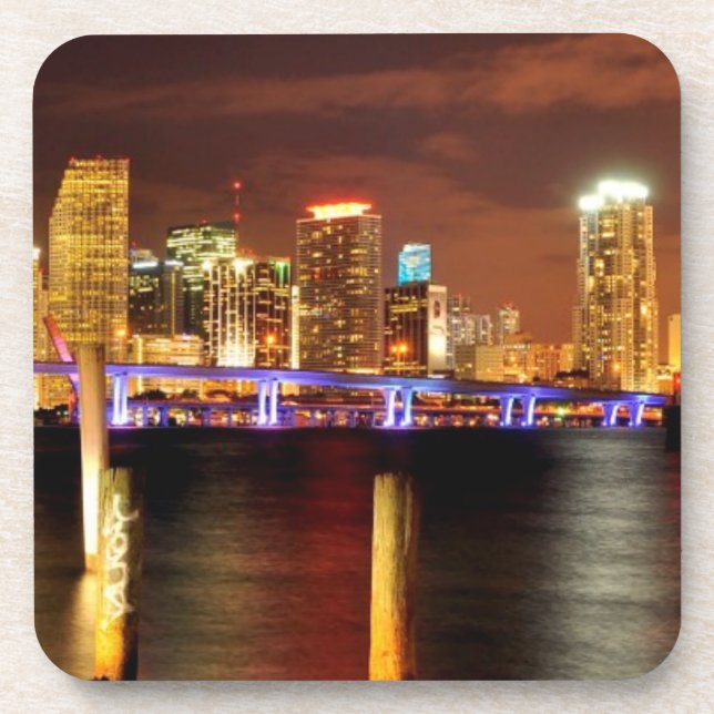 Miami skyline at night, Florida Coaster (Front)