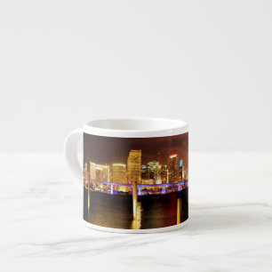 Miami skyline at night, Florida Espresso Cup