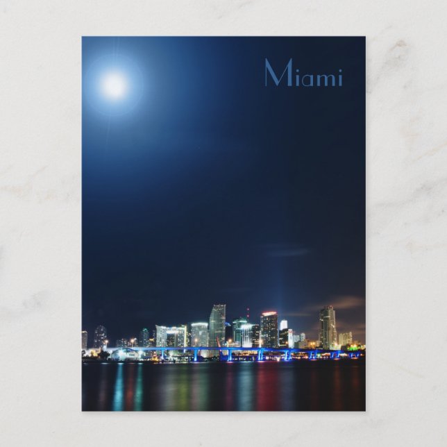 Miami skyline at night panorama - Postcard (Front)