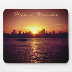 Miami Skyline at Sunset Mouse Pad