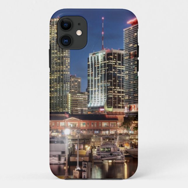 Miami skyline city in Florida Case-Mate iPhone Case (Back)