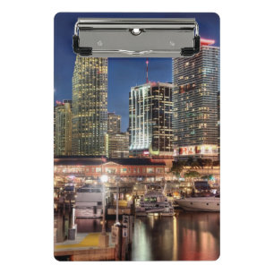 Miami skyline city in Florida Mini Clipboard