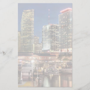 Miami skyline city in Florida Stationery