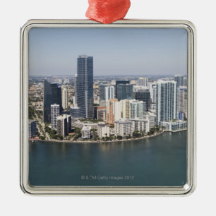 Miami Skyline Metal Ornament