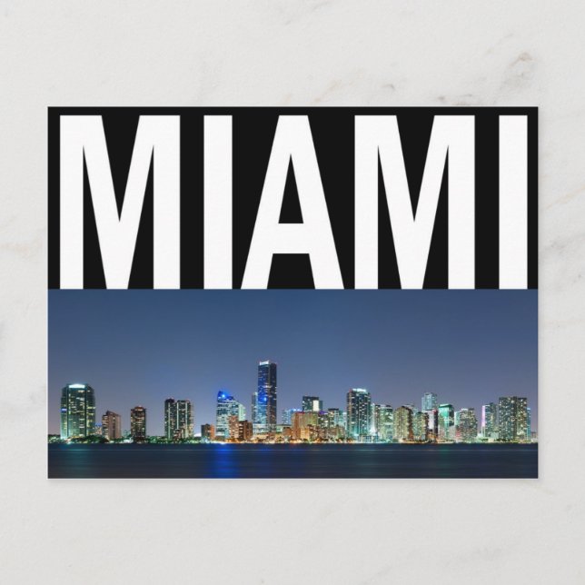 Miami Skyline Panorama Postcard (Front)