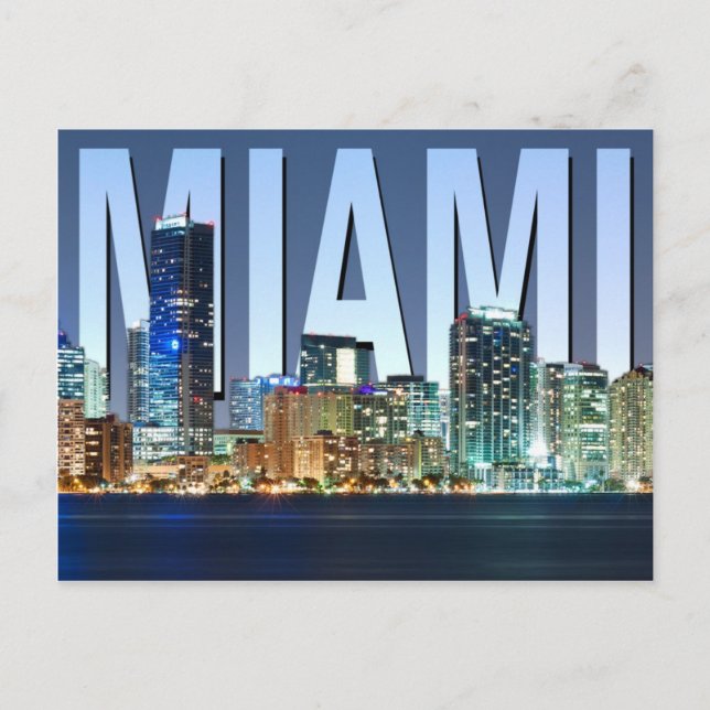 Miami Skyline Panorama Postcard (Front)