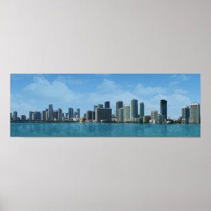 Miami Skyline Poster