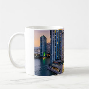 Miami Skyline Sunset with InterContinental Hotel Coffee Mug
