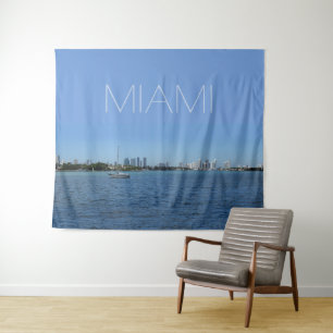 Miami Skyline w/out your Text Tapestry