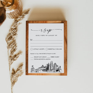 Miami Skyline Wedding RSVP Response Card
