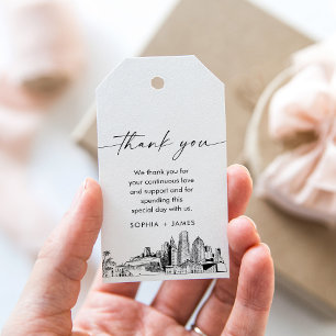 Miami Skyline Wedding Thank You Favour Tag