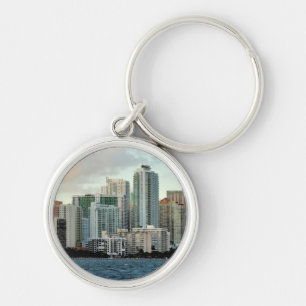Miami skyscrapers against wide clear sky key ring