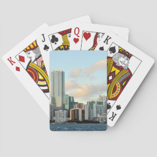 Miami skyscrapers against wide clear sky playing cards