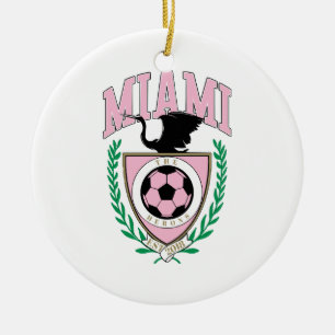Miami Soccer Varsity Style  Ceramic Ornament