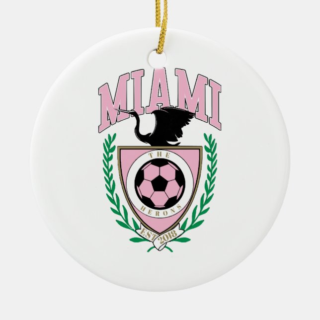 Miami Soccer Varsity Style  Ceramic Ornament (Front)