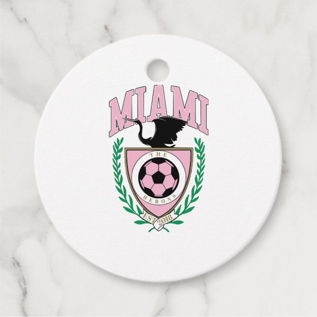 Miami Soccer Varsity Style  Favour Tags (Front)