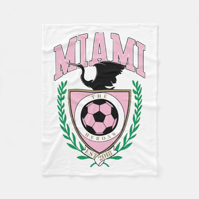 Miami Soccer Varsity Style  Fleece Blanket (Front)
