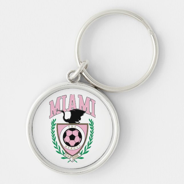 Miami Soccer Varsity Style  Key Ring (Front)