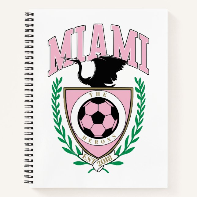 Miami Soccer Varsity Style  Notebook (Front)