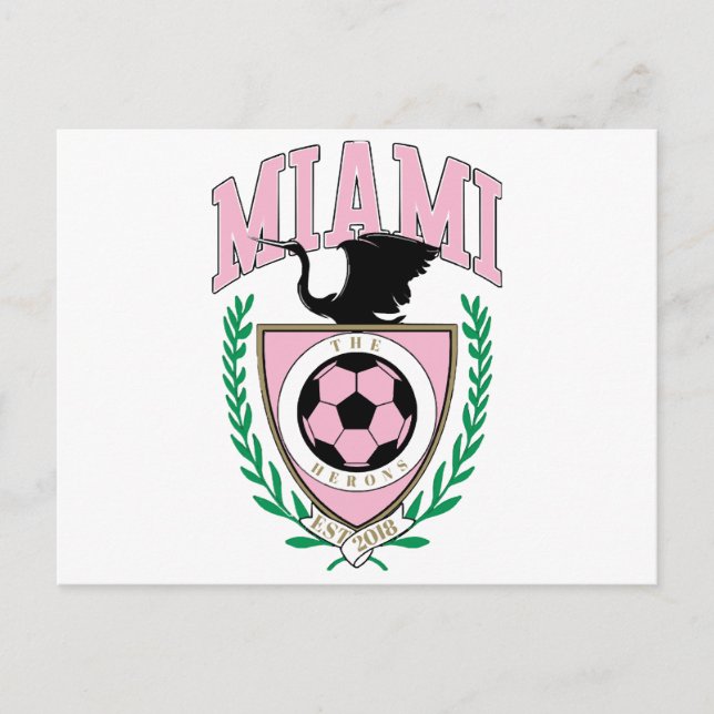 Miami Soccer Varsity Style  Postcard (Front)