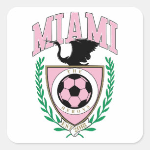 Miami Soccer Varsity Style  Square Sticker
