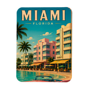 🌊 Miami South Beach City Retro Collection Magnet