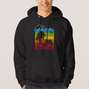 Miami Souvenir Florida City Palm Tree Beach Vacati Hoodie