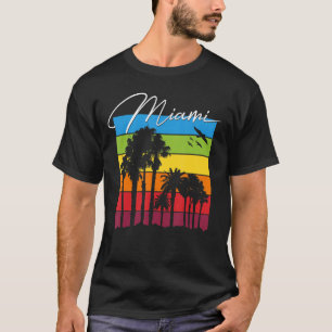 Miami Souvenir Florida City Palm Tree Beach Vacati T-Shirt